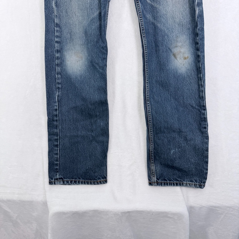 Levis 505 Jeans Mens 34x32 (34x31) Blue Relugar Fit Straight Leg - Picture 7 of 9
